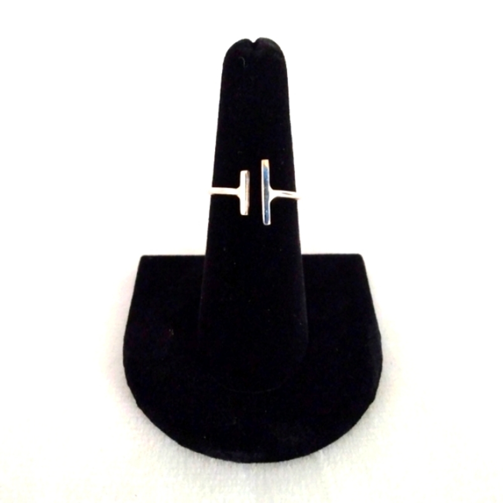 Sterling Silver Double Bar Ring, Adjustable